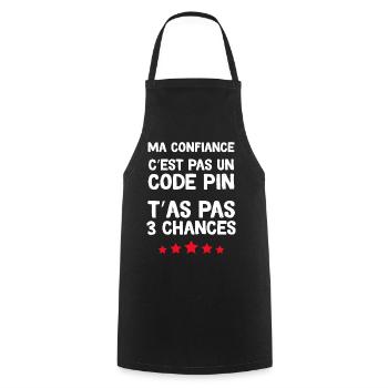 Expression Drôle pour Femmes Ma Confiance - Tablier de cuisine - noir - Devant - AI Model Male 185 dark (185cm)