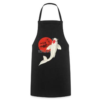 Relax Koi Karpfen Japan Gartenteich Showa - Kochschürze - Schwarz - Vorne - AI Model Male 185 dark (185cm)