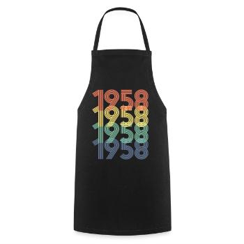 Cool Retro 1958, 64 ans, cadeau de 64e anniversaire - Tablier de cuisine - noir - Devant - AI Model Male 185 dark (185cm)