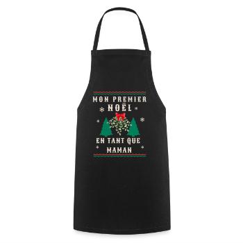 MEIN ERSTES WEIHNACHTEN ALS MUTTER FRAUEN T-SHIRT - Kochschürze - Schwarz - Vorne - AI Model Male 185 dark (185cm)
