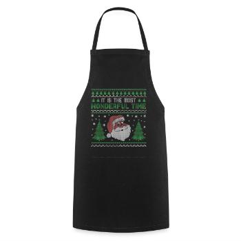 Es ist die wundervolle Weihnachtszeit xmas - Kochschürze - Schwarz - Vorne - AI Model Male 185 dark (185cm)