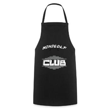 MINIGOLF -CLUB- Jahreseinkommen - Kochschürze - Schwarz - Vorne - AI Model Male 185 dark (185cm)