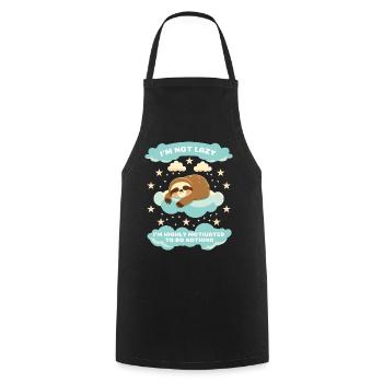 Sleeping Faultsloth Motivation - Cooking Apron - black - Front - AI Model Male 185 dark (185cm)