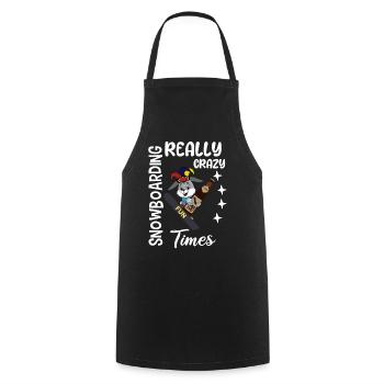 Snowboarding crazy times, Easter with Snowboard - Cooking Apron - black - Front - AI Model Male 185 dark (185cm)