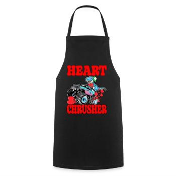 Heart Crusher T-rex on Monstertruck Boys - Cooking Apron - black - Front - AI Model Male 185 dark (185cm)