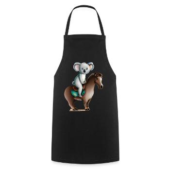 Koala auf einem Pferd - Kochschürze - Schwarz - Vorne - AI Model Male 185 dark (185cm)