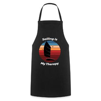Sailing is my Therapy | Sailing T-Shirt Design - Cooking Apron - black - Front - AI Model Male 185 dark (185cm)