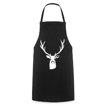 noble stag - Cooking Apron - black - Front - AI Model Male 185 dark (185cm)