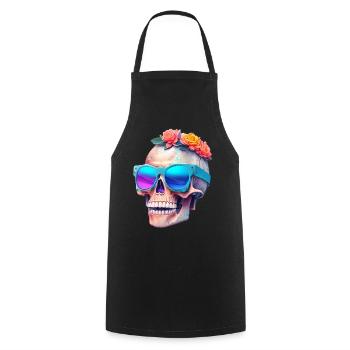 Skull - Cooking Apron - black - Front - AI Model Male 185 dark (185cm)