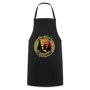 Bier - Weißbier Yoga Retro Vintage Sonnenuntergang - Kochschürze - Schwarz - Vorne - AI Model Male 185 dark (185cm)
