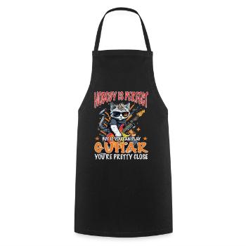 Guitar Cat - Nobody Is Perfect - Guitarist - Cooking Apron - black - Front - AI Model Male 185 dark (185cm)