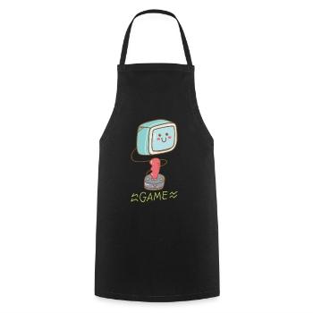 Kawaii Gaming - Sweet fun! - Cooking Apron - black - Front - AI Model Male 185 dark (185cm)