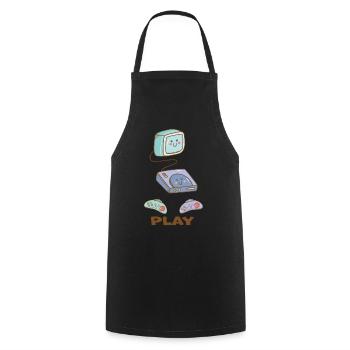 Kawaii Gaming - Sweet fun! - Cooking Apron - black - Front - AI Model Male 185 dark (185cm)