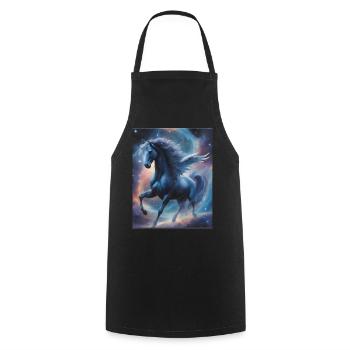 Pegasos (Pegasus) in Space - Weltenwanderer - Cooking Apron - black - Front - AI Model Male 185 dark (185cm)