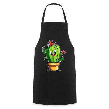 My little green cactus - Cooking Apron - black - Front - AI Model Male 185 dark (185cm)
