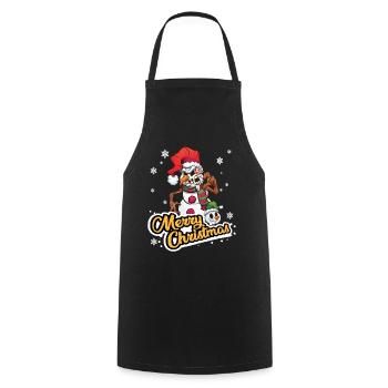 Noël Saint-Nicolas Joyeux Noël Bonhomme de neige - Tablier de cuisine - noir - Devant - AI Model Male 185 dark (185cm)
