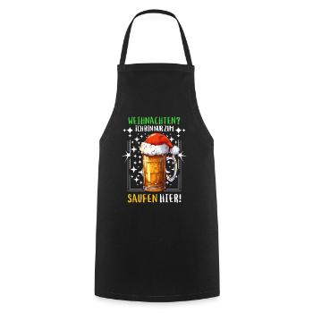 Weihnachten Bier Saufen Alkohol Prost Lustig Humor - Kochschürze - Schwarz - Vorne - AI Model Male 185 dark (185cm)