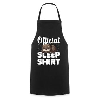 Otter Official Sleep Shirt Lazy Relax - Cooking Apron - black - Front - AI Model Male 185 dark (185cm)