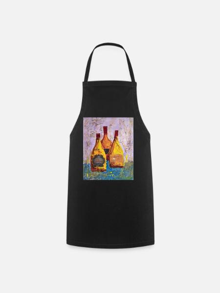 Abstract Wine Labels Round Hill - Cooking Apron - black