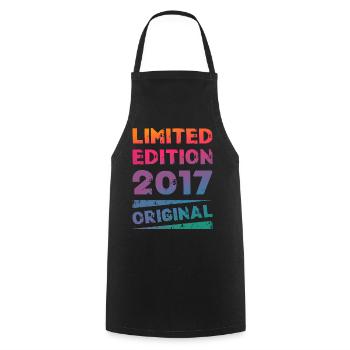 Limited Edition Geburtstag Party Jahrgang 2017 - Kochschürze - Schwarz - Vorne - AI Model Male 185 dark (185cm)
