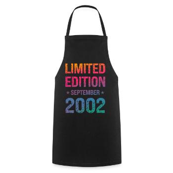 Fête d’anniversaire en édition limitée Vintage 2002 - Tablier de cuisine - noir - Devant - AI Model Male 185 dark (185cm)