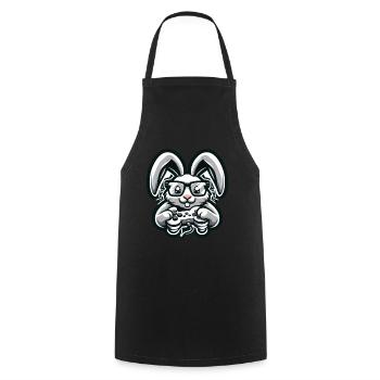Zocker Osterhase für Nerds und Gamer - Kochschürze - Schwarz - Vorne - AI Model Male 185 dark (185cm)