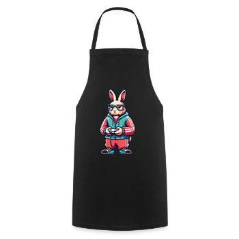 Zocker Osterhase für Nerds und Gamer - Kochschürze - Schwarz - Vorne - AI Model Male 185 dark (185cm)