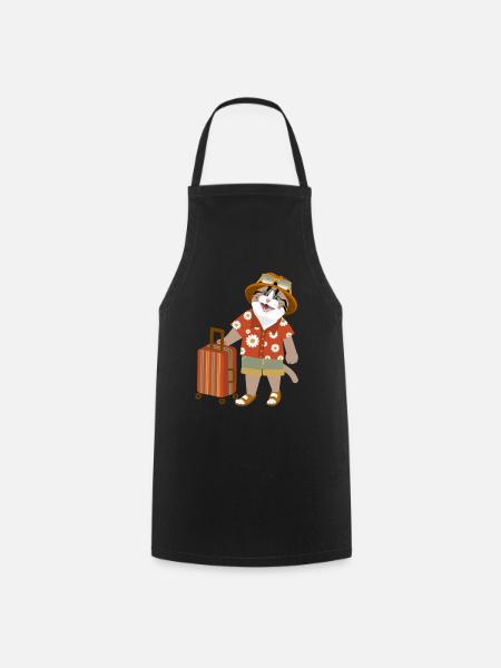 Humeur de voyage de chat - Tablier de cuisine - noir
