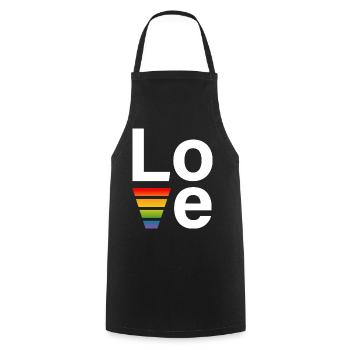 LGBT Regenbogen love Shirt white - Cooking Apron - black - Front - AI Model Male 185 dark (185cm)