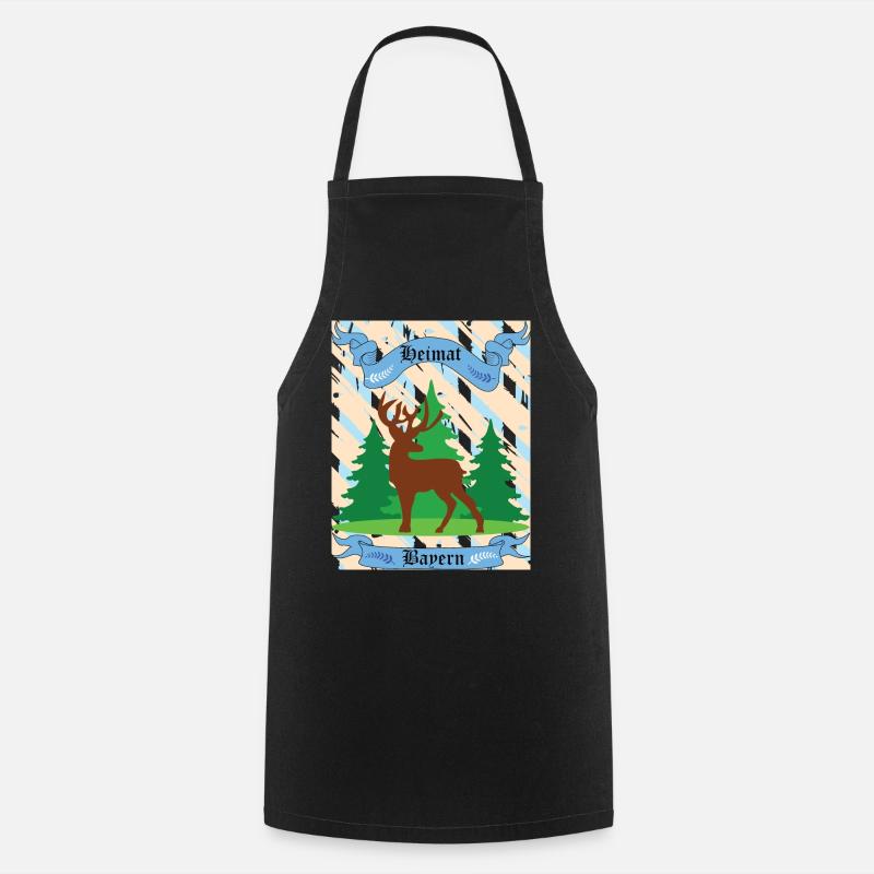 Maison de Bavière Cerfs dans la forêt - Tablier de cuisine - noir