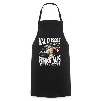 Skateboardeur sur les Alpes Françaises - Tablier de cuisine - noir - Devant - AI Model Male 185 dark (185cm)