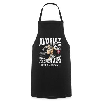 Skateboardeur dans la Haute Savoie - Tablier de cuisine - noir - Devant - AI Model Male 185 dark (185cm)