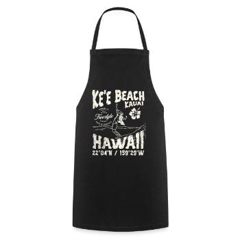 Hawaii Beach Surfing Fishing T-Shirt - Cooking Apron - black - Front - AI Model Male 185 dark (185cm)