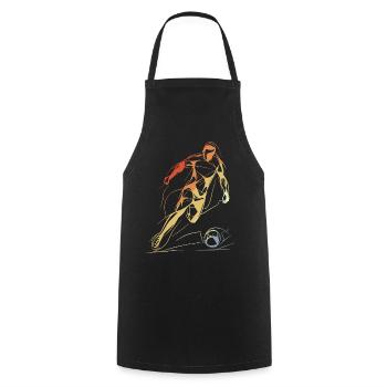 Croquis de joueur de football vintage - Tablier de cuisine - noir - Devant - AI Model Male 185 dark (185cm)