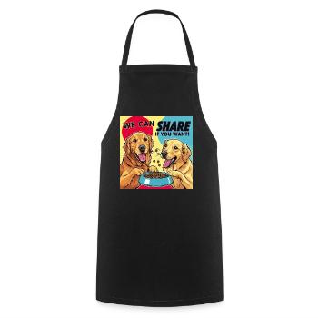 Comic Dogs - Nous pouvons partager si vous le souhaitez - Tablier de cuisine - noir - Devant - AI Model Male 185 dark (185cm)
