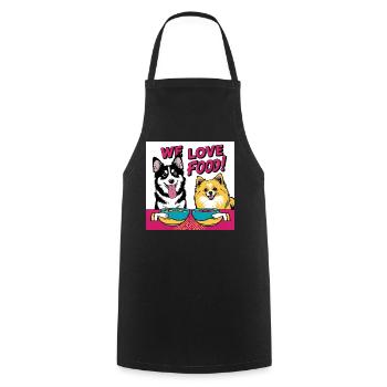 Comic Dogs - We Love Food - Kochschürze - Schwarz - Vorne - AI Model Male 185 dark (185cm)