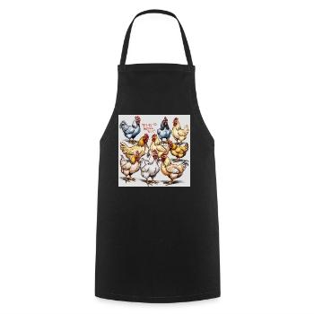 Chicken Ballet: Polyphonic Chicken Troupe - Cooking Apron - black - Front - AI Model Male 185 dark (185cm)