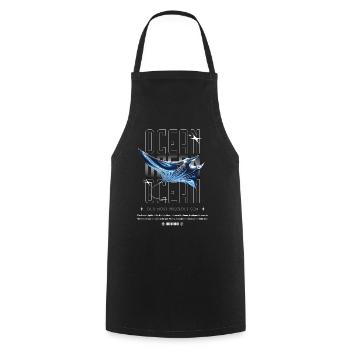 Ocean Manta Precious Treasure - Cooking Apron - black - Front - AI Model Male 185 dark (185cm)