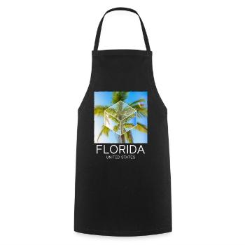 Florida USA Miami America Summer Palm Trees Beach - Cooking Apron - black - Front - AI Model Male 185 dark (185cm)