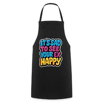 Colorful Sad to Happy Ex Meme Design - Cooking Apron - black - Front - AI Model Male 185 dark (185cm)