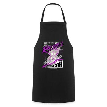 Rebel Bear Streetwear Shirt Graffiti Teddy Bär - Kochschürze - Schwarz - Vorne - AI Model Male 185 dark (185cm)