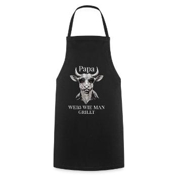 Papa sait faire des grillades – le culte du BBQ ! - Tablier de cuisine - noir - Devant - AI Model Male 185 dark (185cm)