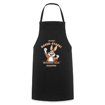 Hasen-Stark Kraftspruch Design - Tablier de cuisine - noir - Devant - AI Model Male 185 dark (185cm)