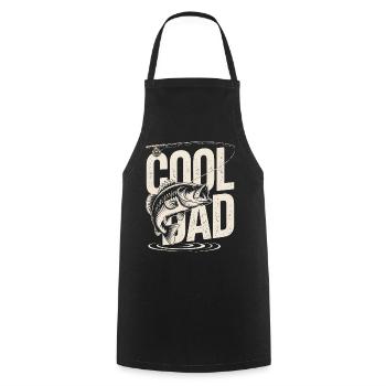 Cool Dad Fishing - Cooking Apron - black - Front - AI Model Male 185 dark (185cm)