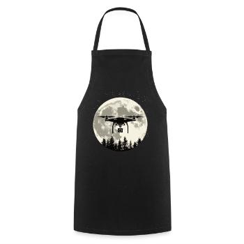 Drone Full Moon - Cooking Apron - black - Front - AI Model Male 185 dark (185cm)