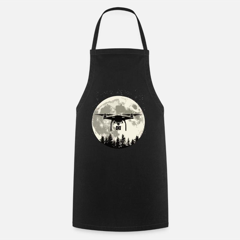 Drone Pleine Lune - Tablier de cuisine - noir