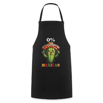 Cactus Sombrero 0% Mexicain - Tablier de cuisine - noir - Devant - AI Model Male 185 dark (185cm)