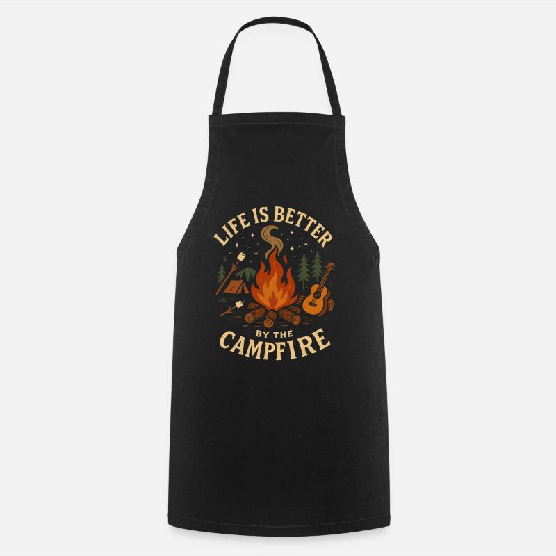 Life is better by the Campfire - Cooking Apron - black