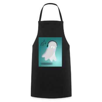 Ghost with headphones - Cooking Apron - black - Front - AI Model Male 185 dark (185cm)