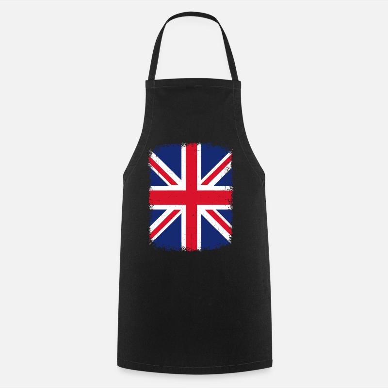 Distressed Union Jack Graphic - Cooking Apron - black
